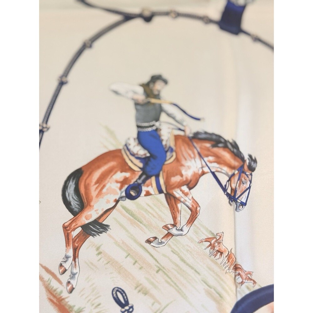 Hermes Pampa Silk 90cm Equestrian Scarf - Picture 4 of 7